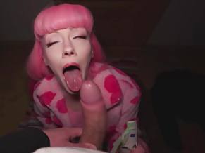 Evie Rees is sucking Yeri Blue's cock in POV
